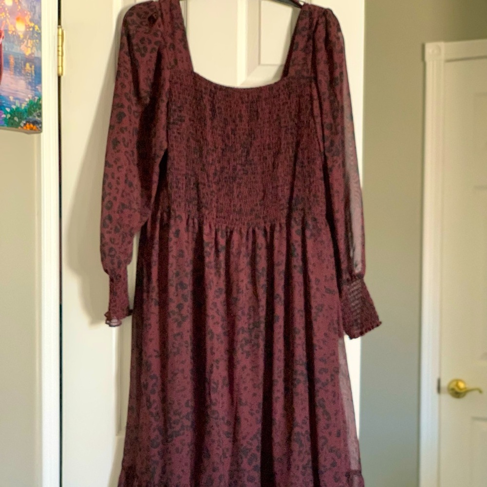 Nine West leopard print Boho style dress. Size large
